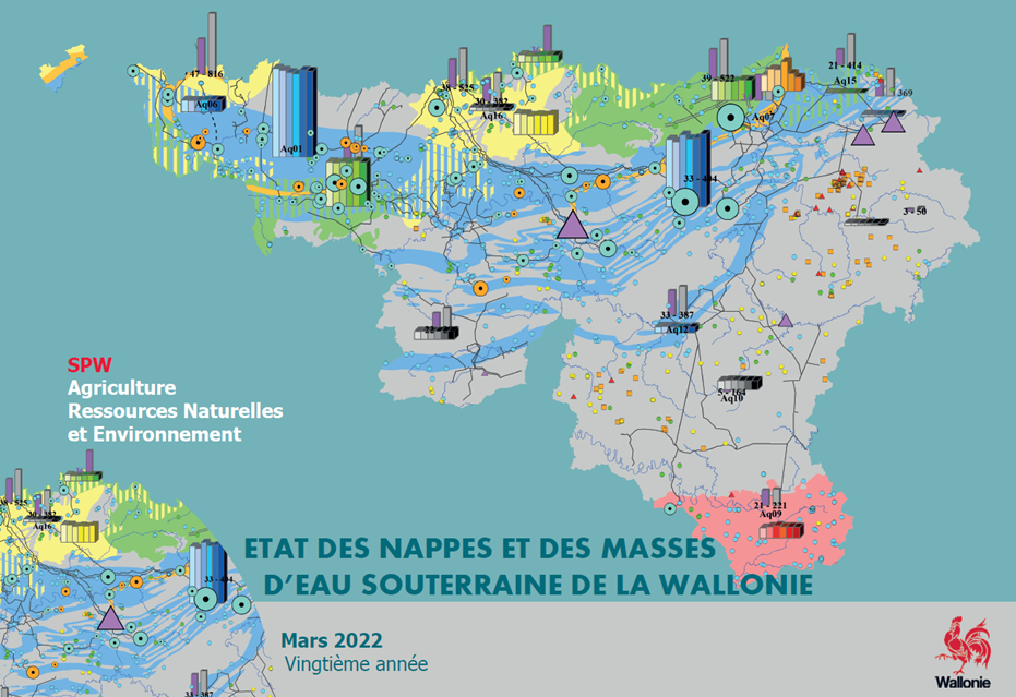 Actualisation 2022 de l'Etat des nappes d'eau souterraine en Wallonie